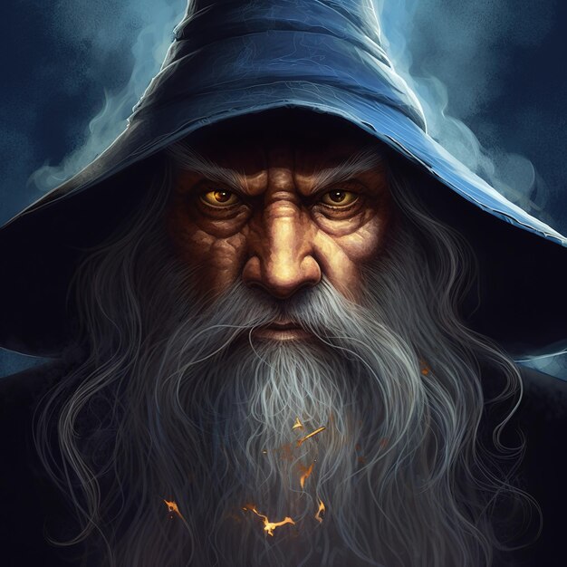 Premium AI Image | an old wizard illustration