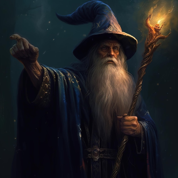 Photo an old wizard illustration