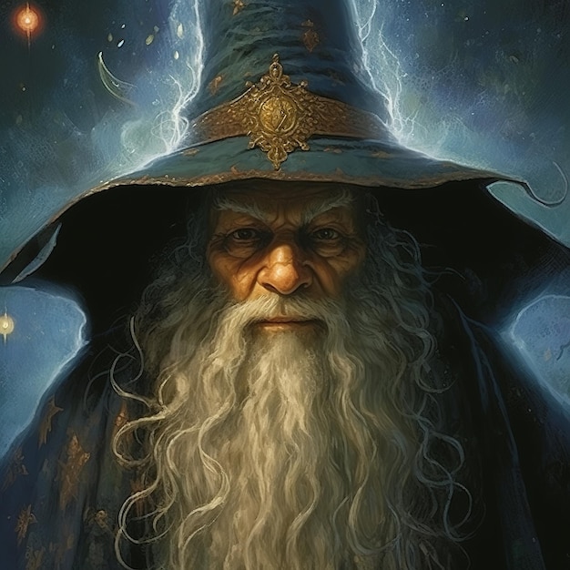 Photo an old wizard illustration