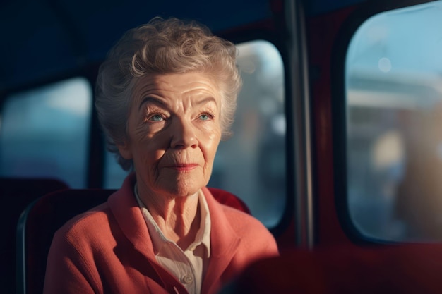 Old woman bus travel Travel passenger Generate Ai