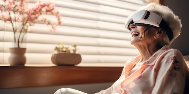 Old Woman Embracing VR Technology