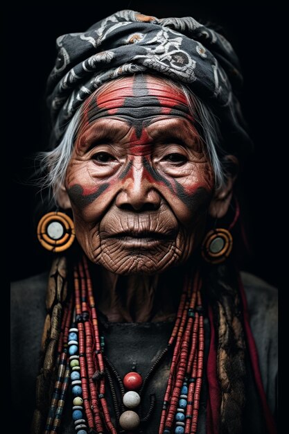 An old woman from the tribe