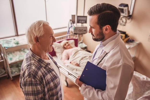 Old woman in hospital