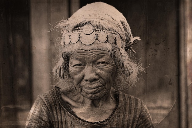 old woman laos