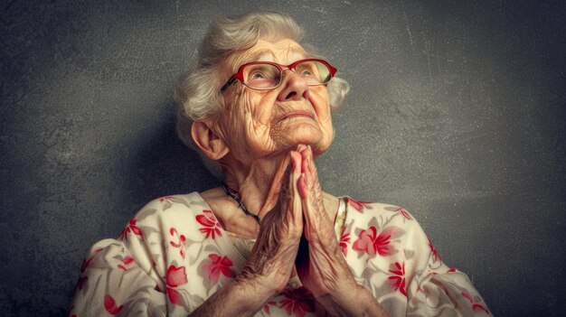 Photo old woman with pride chin lifted chest swells basking in accomplishments triumphant aura