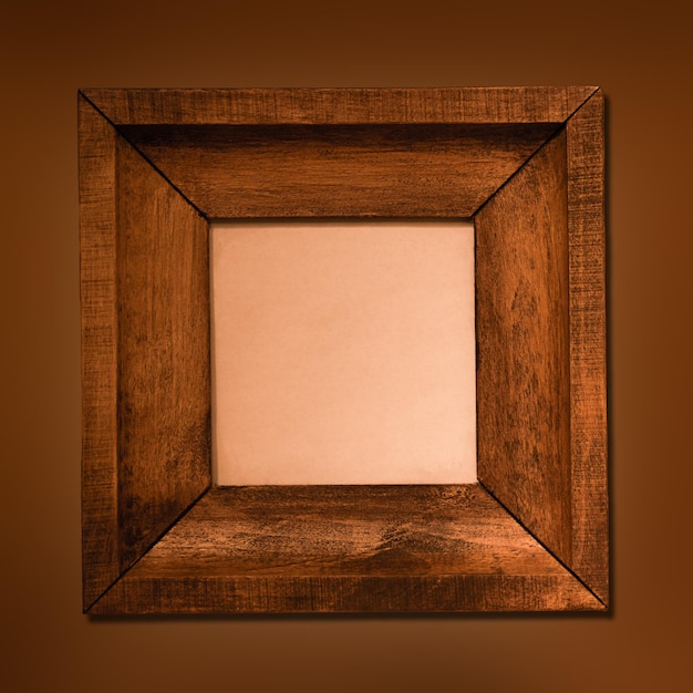 Old wood frame or photo frame on the brown background Object with clipping path