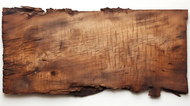 Old wood plank on white background