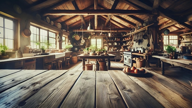 old wood plate on old kitchen background