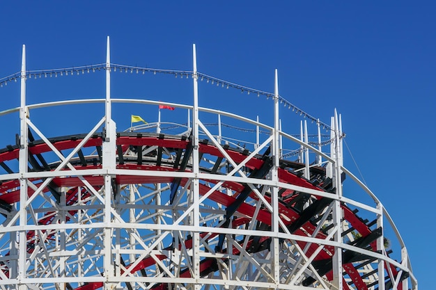 Old wood roller coaster Amusement park