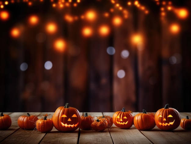 Photo old wood table background bockeh autumn background blur behind wooden table