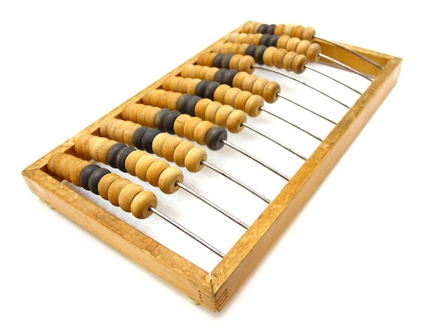 Old wooden abacus close up