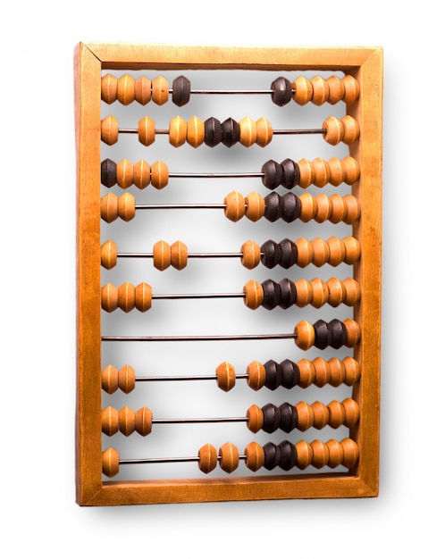 Old wooden abacus isolated