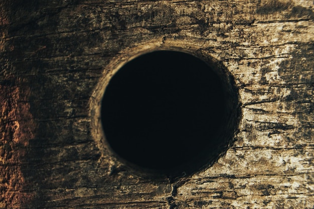 Photo old wooden barrel background close up