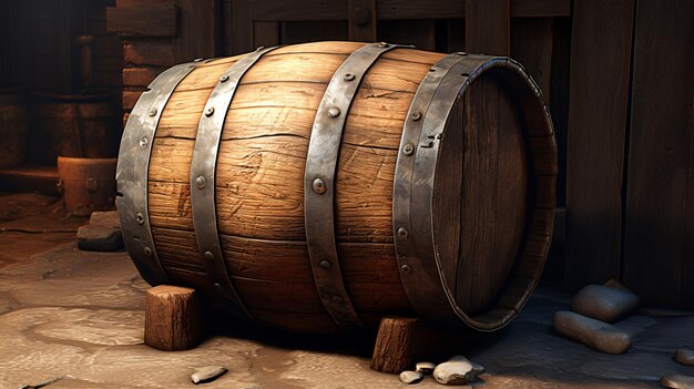 Old wooden barrel