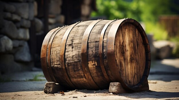 Old wooden barrel