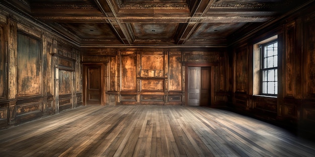 Old wooden ceiling boarding