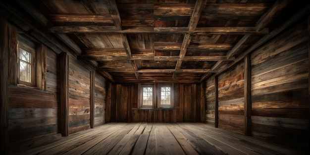 Old wooden ceiling boarding