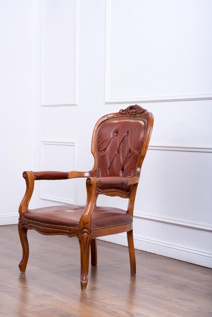 Old wooden chair in interior