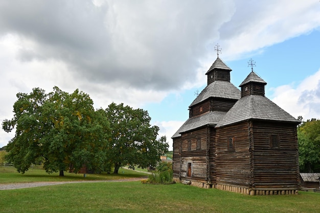 Old wooden church in the village