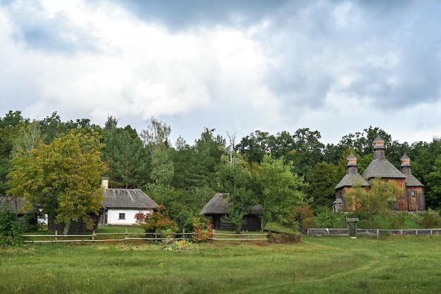 Old wooden church in the village