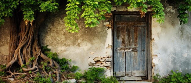 Old wooden door in a rural village