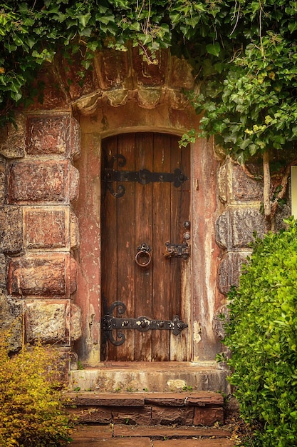 Foto vecchia porta di legno