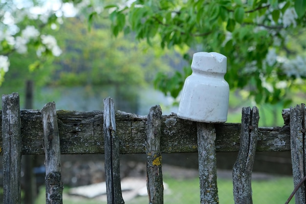 Photo old wooden fence