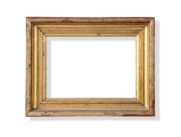 Old wooden frame isolated on white