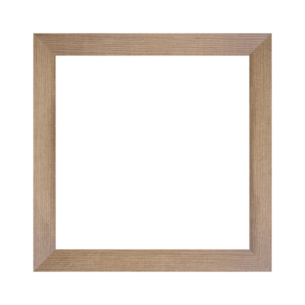 Old wooden frame picture isolated on white background