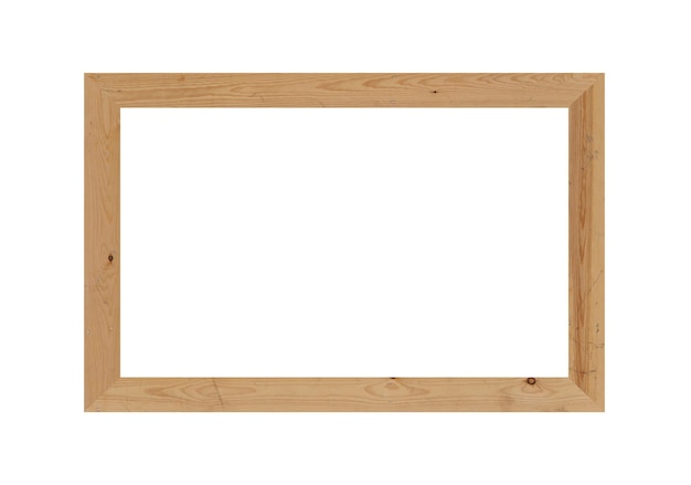 Old wooden frame picture isolated on white background