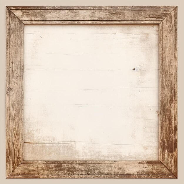 Photo an old wooden frame on a white background