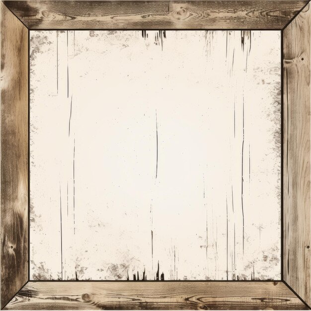 Photo an old wooden frame on a white background