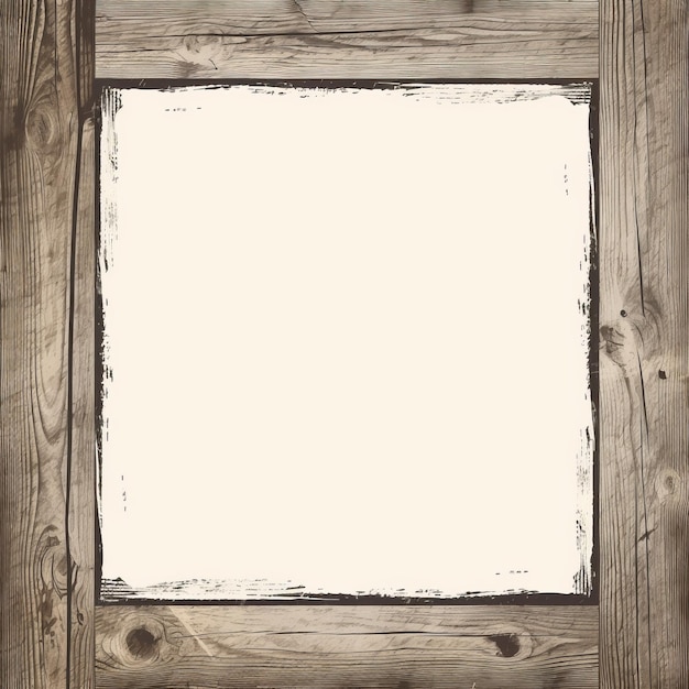 Photo an old wooden frame with a blank white paper on it