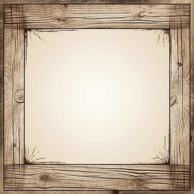 Photo an old wooden frame on a wooden background