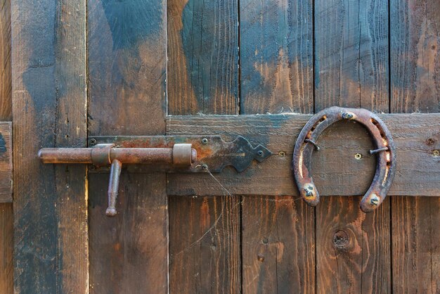 Old wooden gate close-up