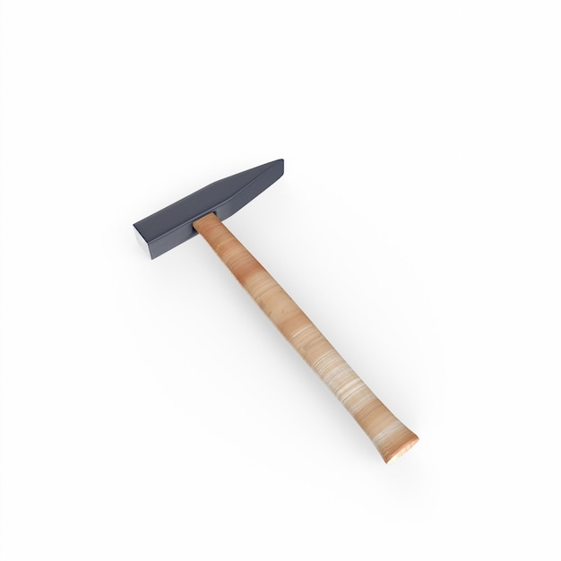 Old wooden hammer 3d object