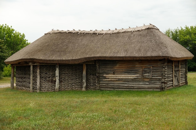 Old wooden house. European architecture