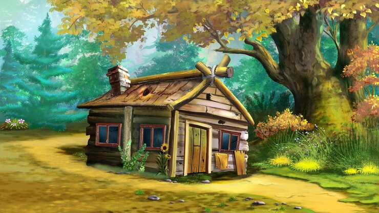 Photo old wooden house illustration
