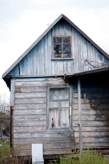 old wooden house in the village