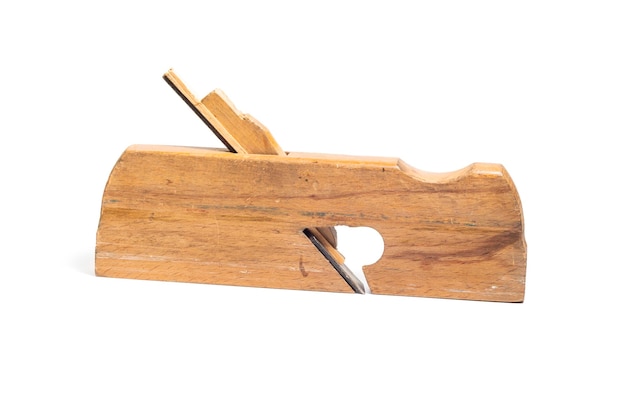 Old wooden jointer isolated on a white background