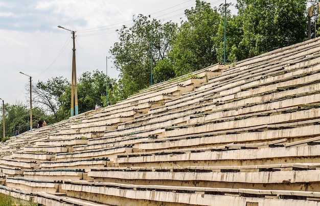 Photo old wooden stadium stands