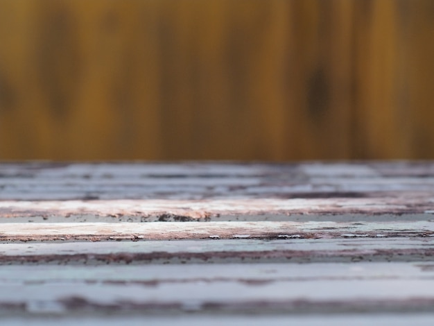 Photo old wooden table blur background