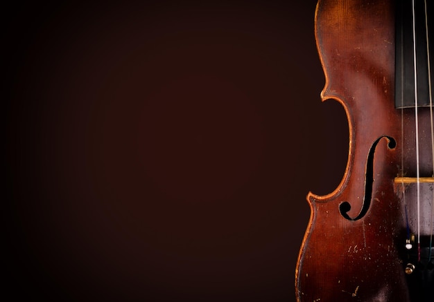 Photo old wooden violin