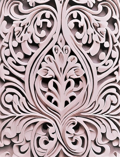 Old World Elegance Showcased in Wooden Floral Engraving for DecorationxA