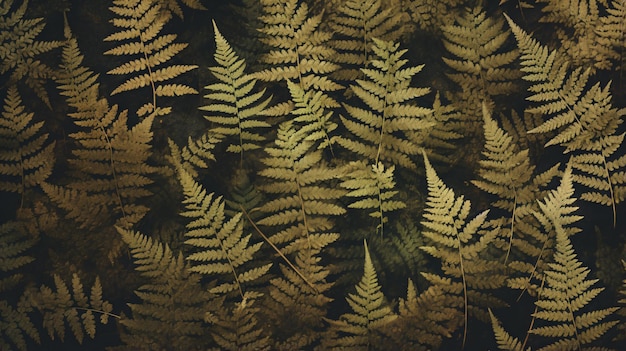 Внешний рисунок листьев папоротника
