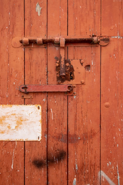 Photo old worn wooden door