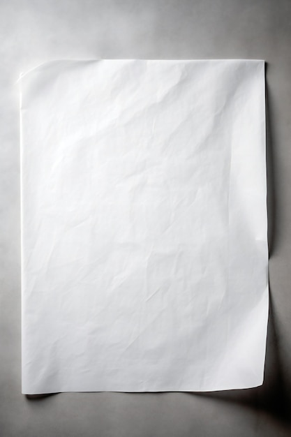 Old wrinkled empty paper on white background