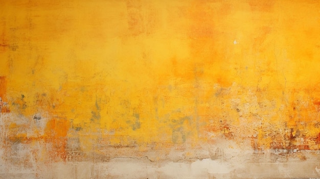 Old yellow concrete wall background Vintage grunge texture of weathered