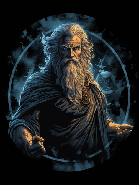 old zeus vector illustration