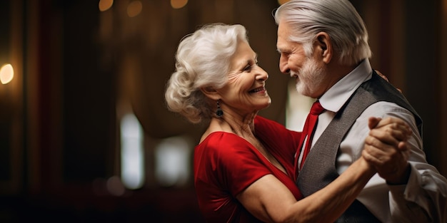 an older couple dancing physical benefits of dance concept AI generative